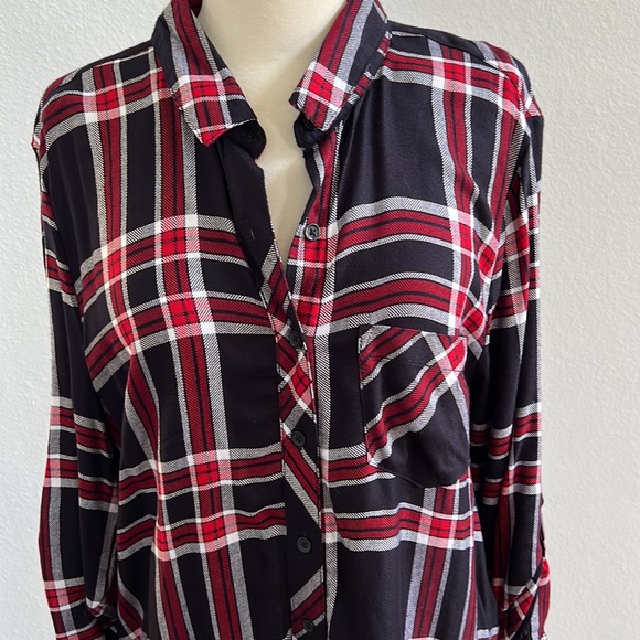 Plaid Red and Black Button Down BLL Nyc Size L - Picture 8 of 13